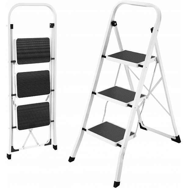 Žebřík HBTower s protiskluzovým stupněm o šířce 20 cm, 150 kg