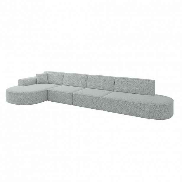 ALTDECOR ROHOVÁ SEDACÍ SOUPRAVA s otomanem vlevo MARI-L3 – 413 x 171 x 79 cm, zelená látka