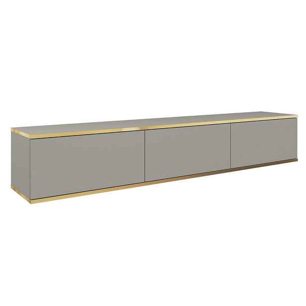 MASSENO TV STOLEK VENEZIA, 175x32x30 cm se 3 dvířky, šedý