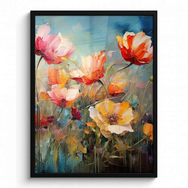 MuchoWow PLAKÁT V RÁMU Květiny - Akvarel - Umění - Botanické - Příroda 60x80 cm