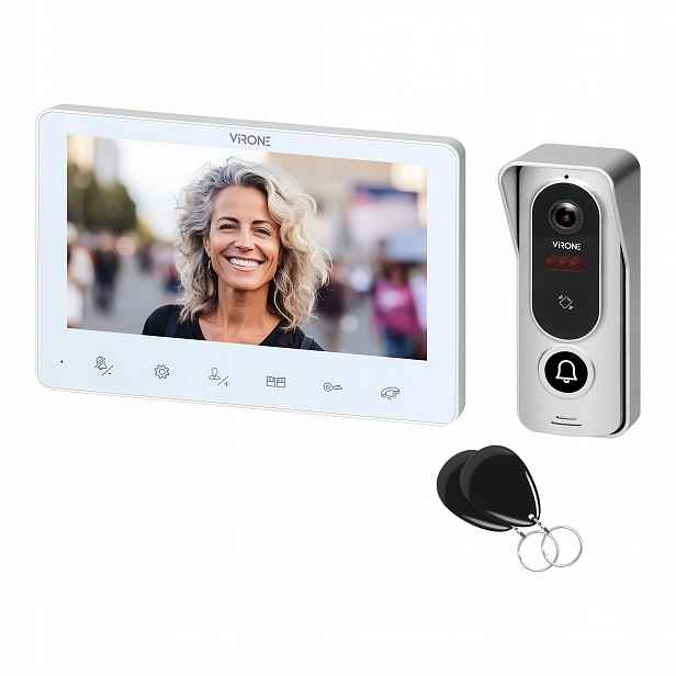 Rodinný videotelefonní set Angu, 4-žilový, 7", dotykové tlačítka