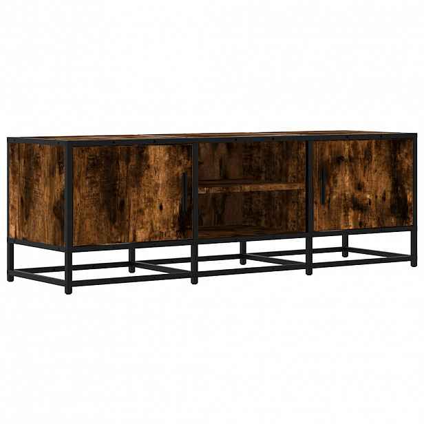 vidaXL TV skříňka kouřový dub 120 x 35 x 41 cm kompozitní dřevo a kov