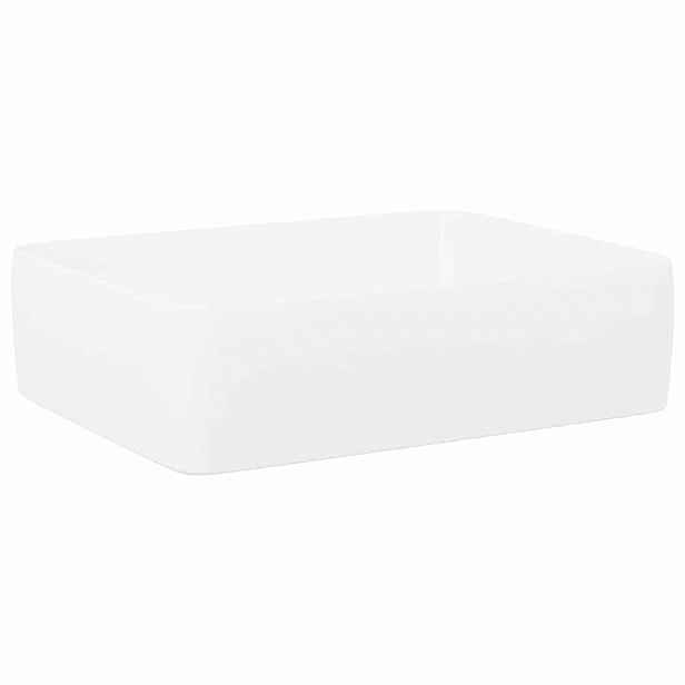 vidaXL Umyvadlo bílé 48 x 37 x 13 cm keramika obdélníkové