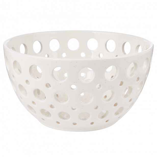 Butlers REVIEW Dekorační mísa s otvory 25 cm - krémová