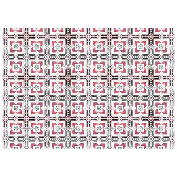 Fototapeta Geometrický retro ornament červeno-bílá 250x175 lepidlo