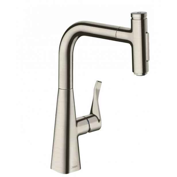 Hansgrohe M71 - Dřezová baterie M7117-H240 s výsuvnou sprškou, sBOX, vzhled nerezu 73817800