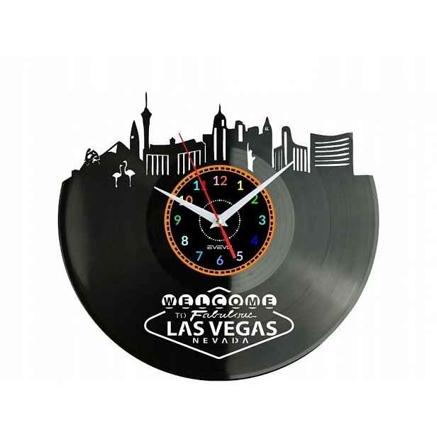 Las Vegas Dárek Originální dekorace do domu Hodiny z vinylové desky