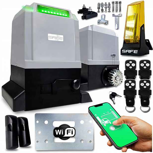 Set Pohon Pro Posuvnou Bránu 800 kg 4 ovladače Wifi lampa pohon Led