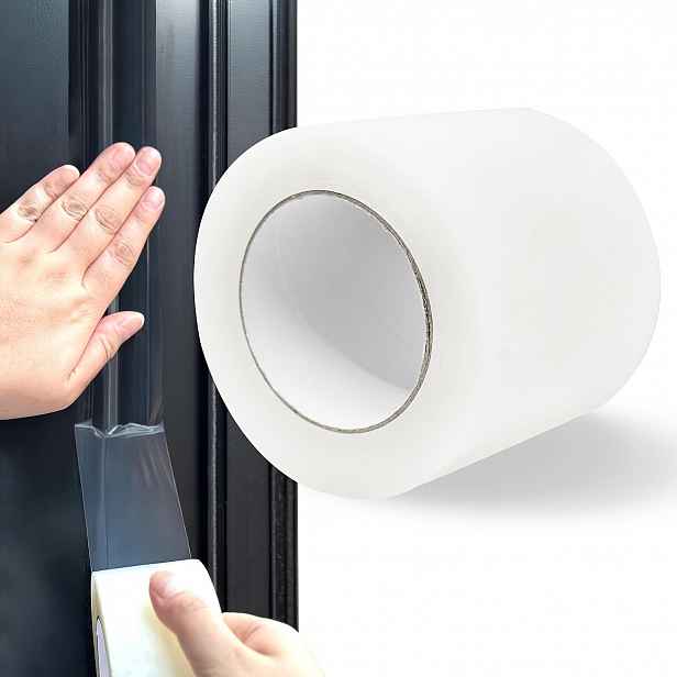 TEMU Průhledná těsnicí páska na okna, rozměry 2 palce x 30 yardů (50 mm x 27,4 m), navržená k zabraňování průvanu bez zanechání zbytků