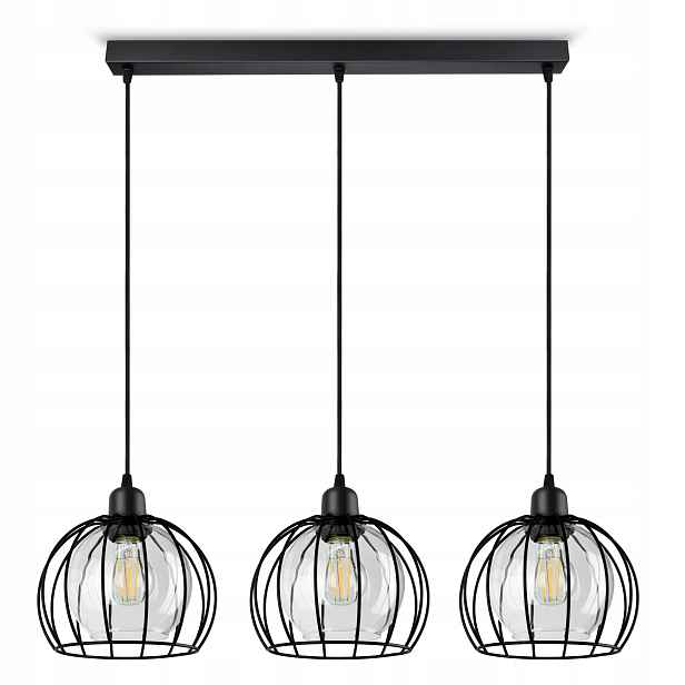Závěsná lampa Lustr Loft Skleněné koule Drátěné