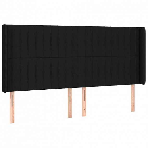 vidaXL Čelo postele typu ušák černé 203x16x118/128 cm textil