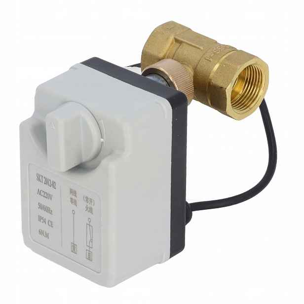 Elektrický Kulový Kohout AC220V 3/4 palce Mosazný Ventil 2-CESTNÝ