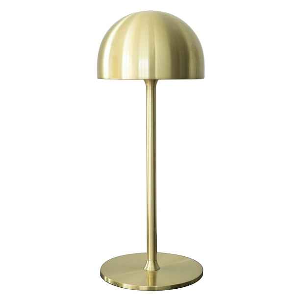 LED stolní lampa na dálkové ovládání v mosazné barvě s kovovým stínidlem (výška 30 cm) Tim – Sirius
