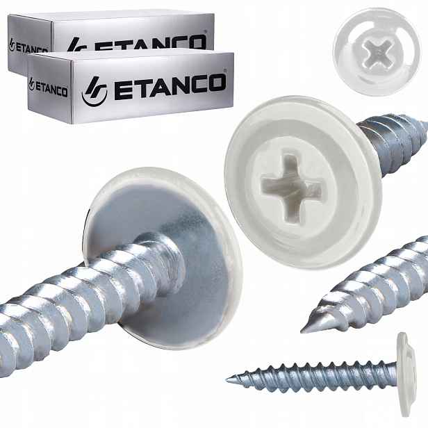 Podložkové vruty do dřeva 4,2 x 25 mm Ral 9010 500 ks Etanco Gm-s