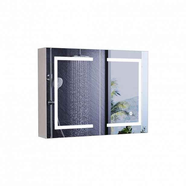 SHOPENTRA ZRCADLOVÁ skříňka do koupelny 80x60cm s LED osvětlením