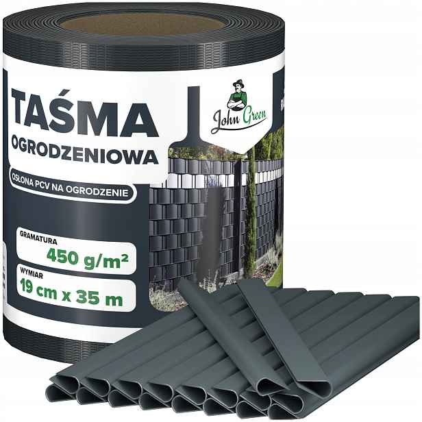 Stínící Panelové Pásy Antracit Kryt Na Plot Oplocení 19 cm x 35 m 20 x Klipsů
