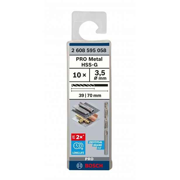 Bosch - Sada vrtáků do kovu, 3,5x70 mm, 10 ks 2608595058