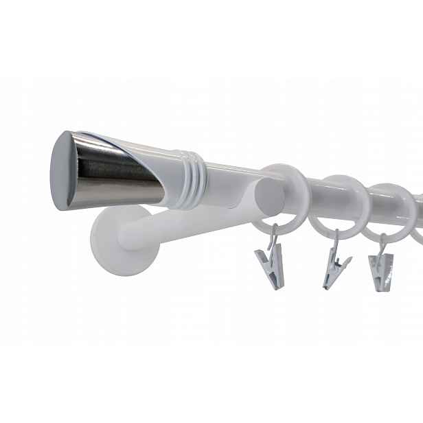 Garnýž Kov Moderní 19 mm Bílý 280 cm Vega
