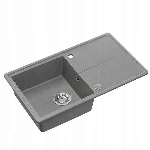 Quadron Tony 111 Granitový dřez 1-komorový 78x45x18,5 cm Šedý