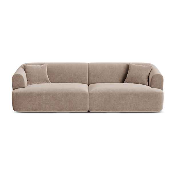Světle hnědá sametová pohovka 255 cm Campi – Cosmopolitan Design