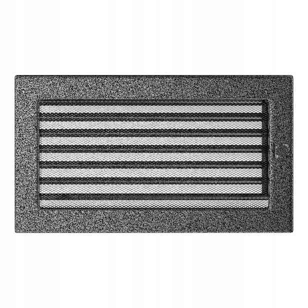Ventilační mřížka 17x30 černo-stříbrná s žaluzií
