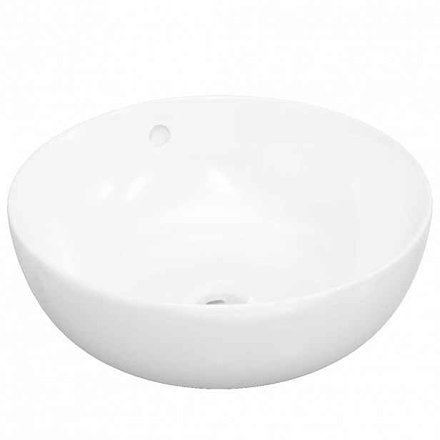 vidaXL Umyvadlo bílé 44 x 17 cm keramika kulaté