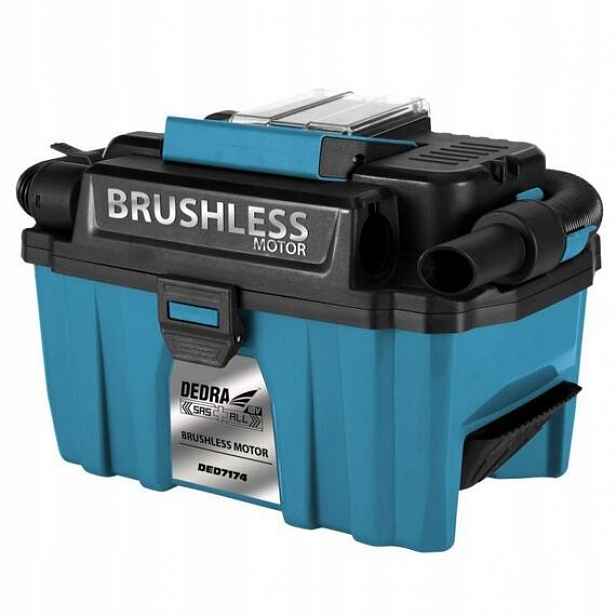 Dedra vysavač aku 18V, 10l, bezuhlíkový motor, 18V bez baterie, Sas+all Ded