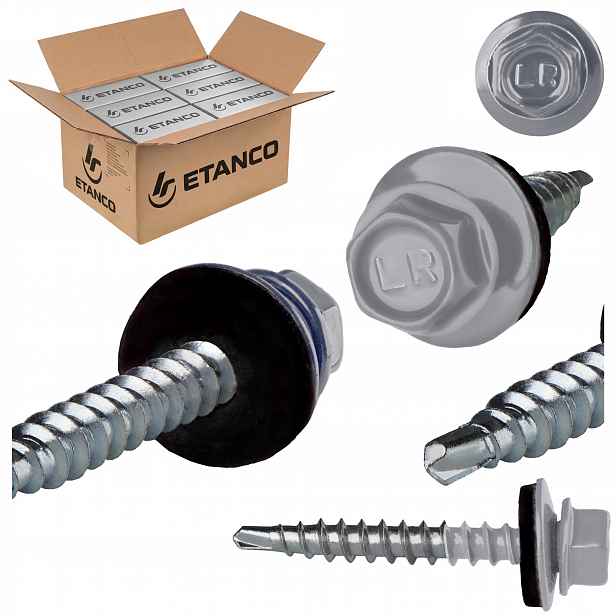 Farmářské vruty 4,8 x 35 mm Ral 9006 1500ks plechové vruty Etanco GTF2 Z14