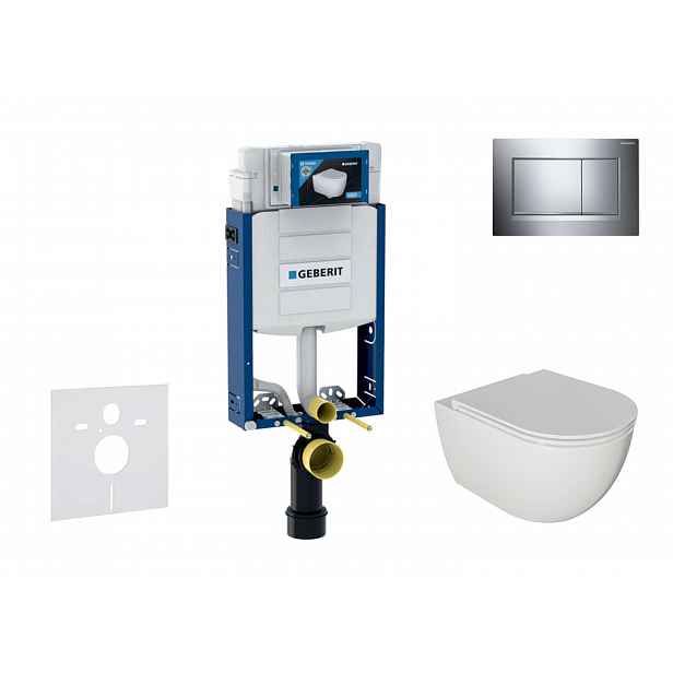 Geberit Kombifix - Set předstěnové instalace, klozetu Oudee a sedátka softclose, tlačítko Sigma20, chrom SANI15CA1115