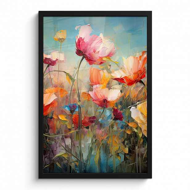MuchoWow PLAKÁT V RÁMU Květiny - Akvarel - Umění - Botanické - Příroda 40x60 cm