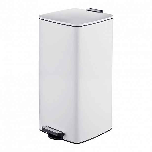 Relaxdays POPELNICE Bílá s pedálem Softclose 30 l
