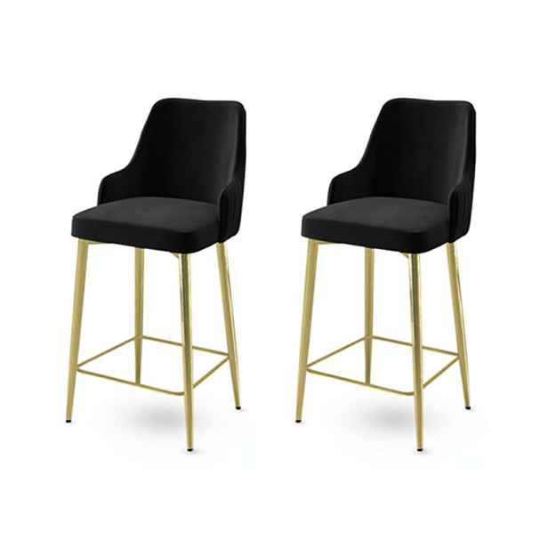 Sada barových židlí Enox Black and Gold, 2 ks, 2 ks