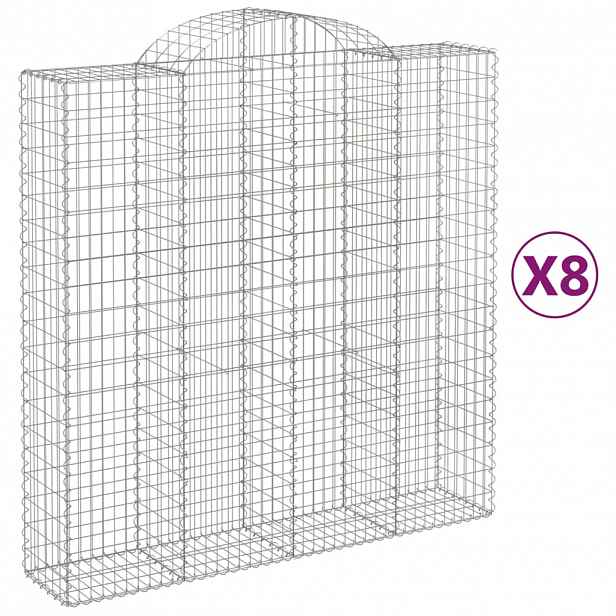 vidaXL Klenuté gabionové koše 8 ks 200x50x200/220cm pozinkované železo