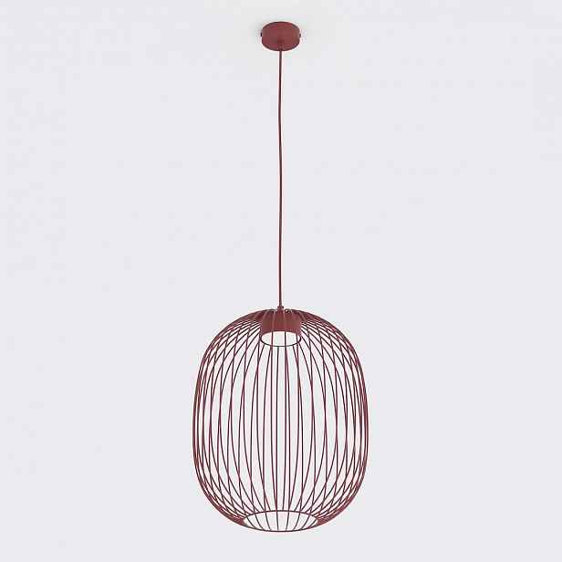 Závěsná lampa Mantra 1 bordó, drátěné ocelové stínítko GX53