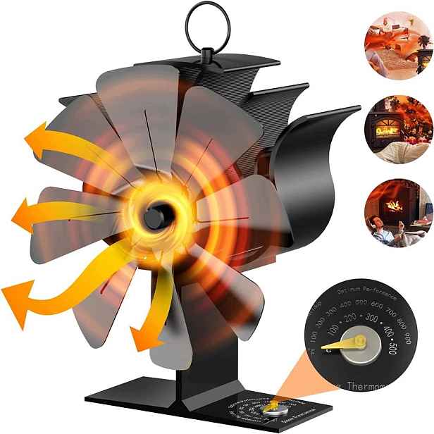 Stojanový Krbový Ventilátor Turbína Distributor Vzduchu Koza 8 Lopatek