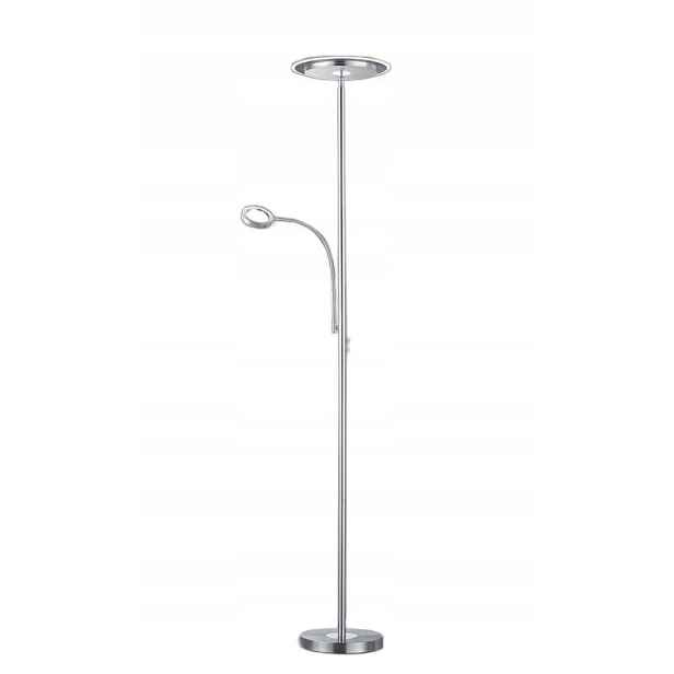 Stojací Led lampa Ackbar Rl stříbrná, 182.5 cm, stmívatelná, 22 W