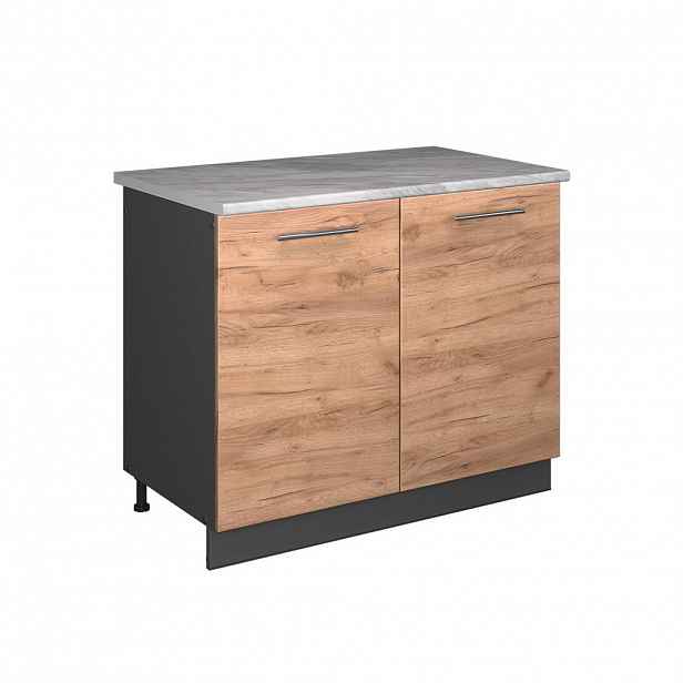Vicco SKŘÍŇKA POD DŘEZ Fame-Line, Zlatý mocný dub/Antracit, 100 cm, PD Mramor