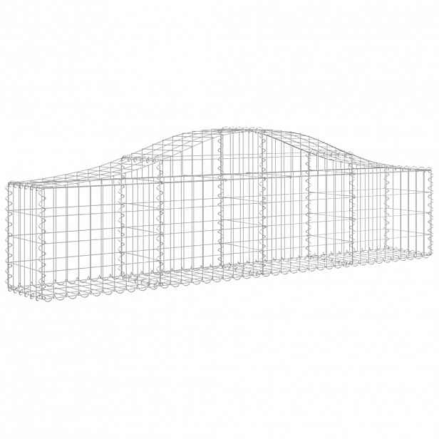 vidaXL Klenutý gabionový koš 200 x 30 x 40/60 cm pozinkované železo
