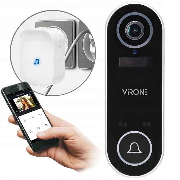 Video bezdrátový zvonek FullHD s Wifi, aplikace Tuya, vodotěsný