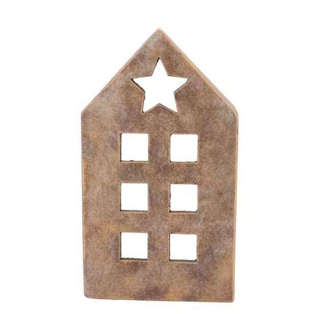 Zlatý antik cementový svícen domek House Gold L - 16*10*28 cm daan kromhout