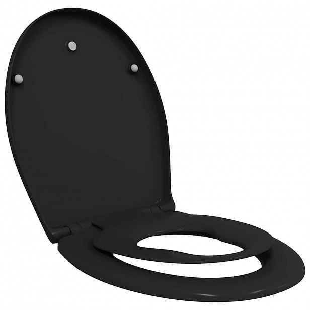 vidaXL Toaletní prkno Černá 47 x 37 x 4 cm Duroplast