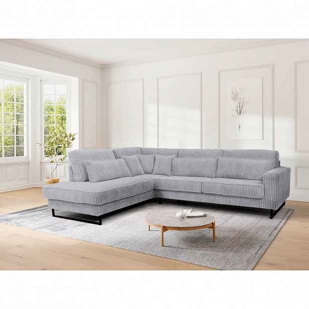Livetastic ROHOVÁ SEDAČKA, textil, kompozitní dřevo, šedá