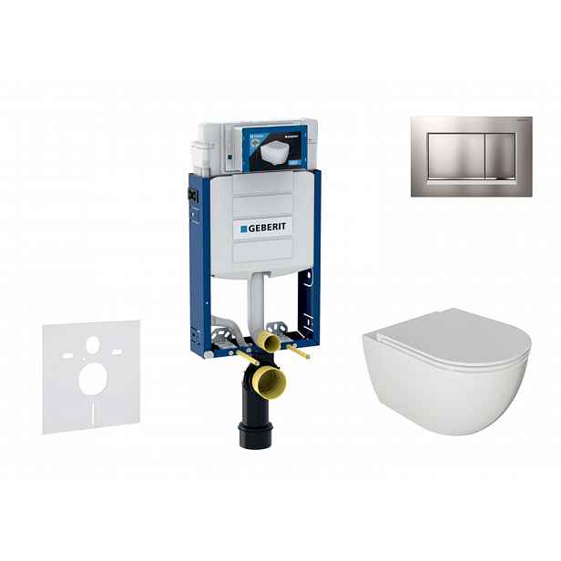 Geberit Kombifix - Set předstěnové instalace, klozetu Oudee a sedátka softclose, tlačítko Sigma20, lakovaný chrom mat/chrom SANI15CA1116