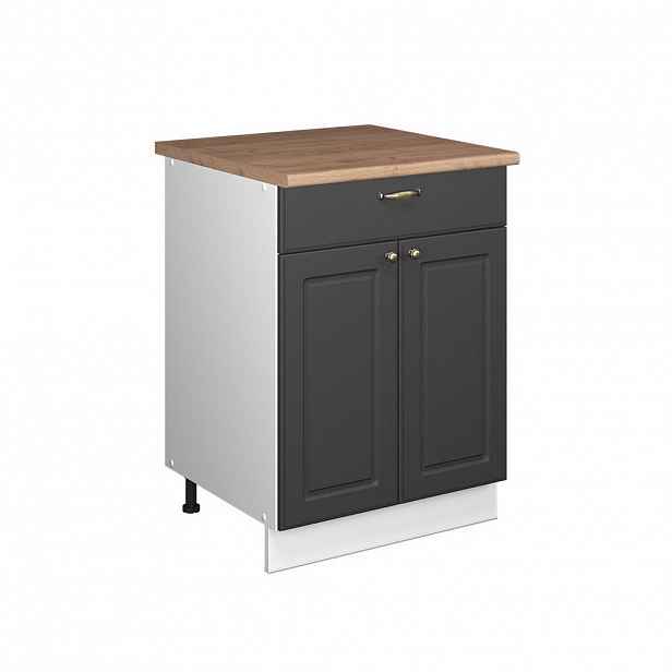 Vicco SPODNÍ SKŘÍŇKA PRO DŘEZ/VARNOU DESKU Fame-Line, Anthrazit-Gold Landhaus/Bílá, 60 cm se zásuvkou, PD Dub