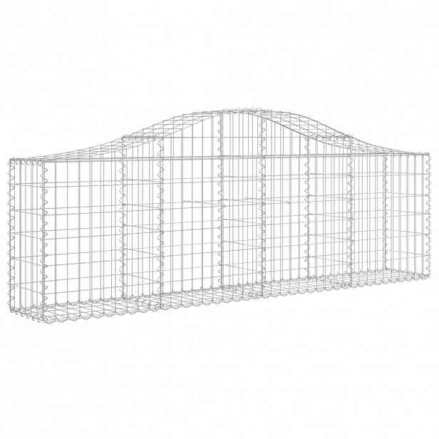 vidaXL Klenutý gabionový koš 200 x 30 x 60/80 cm pozinkované železo