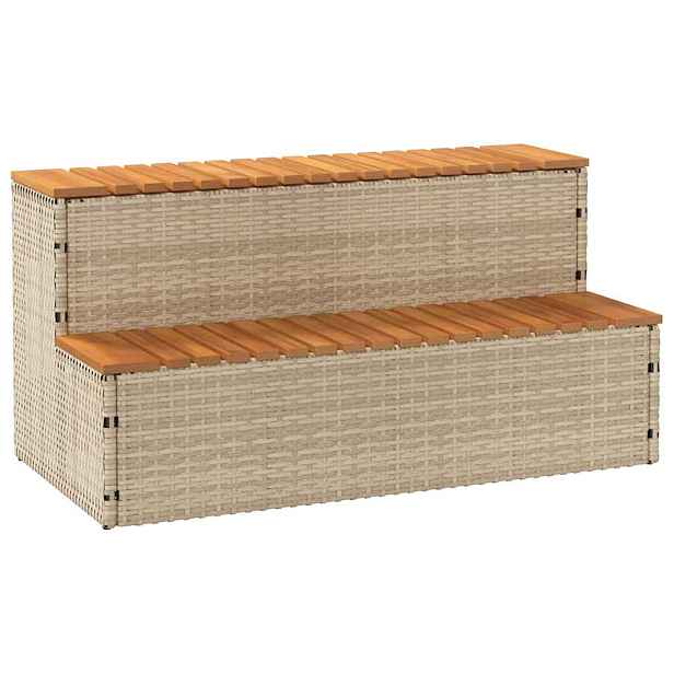 vidaXL Obruby k vířivce béžová 100x50x50,5 cm polyratan a akáciové
