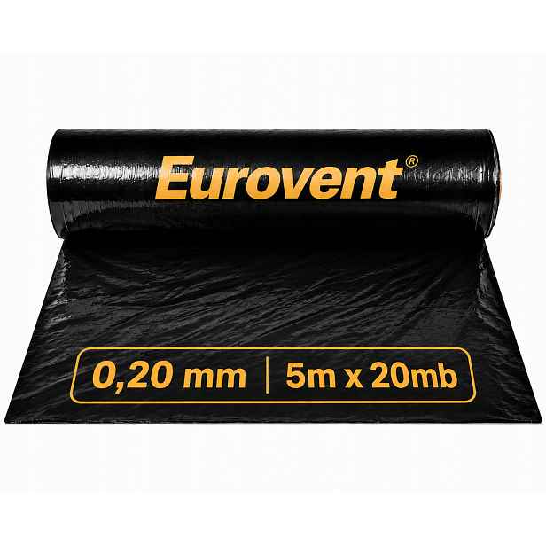 Fólie Stavební 0,2 Černá Silná Izolační Ochranná 0,20 mm 5x20 m 100 m2