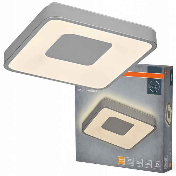 Stropní Svítidlo Led nástěnné svítidlo 24W 1450lm 3000K Teplá stříbrná Orbis Osram
