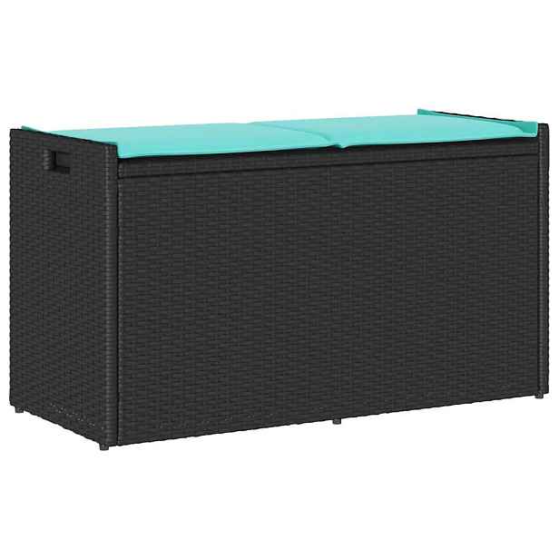 vidaXL Venkovní lavice s polštářem černá 100 cm Poly ratan