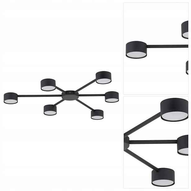 Avia stropní svítidlo černé barvy s 6 světelnými body v koupelně Tk Lighting